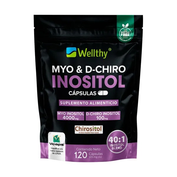Myo Inositol & Dchiro Inositol 120 Cápsulas 40:1 Lwellthy Sabor