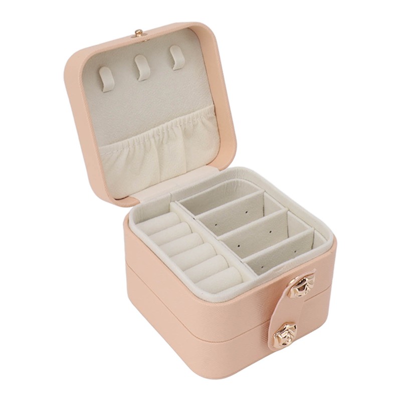 Travel Jewelry Box Organizer Small Portable Storage Case 2 Layer