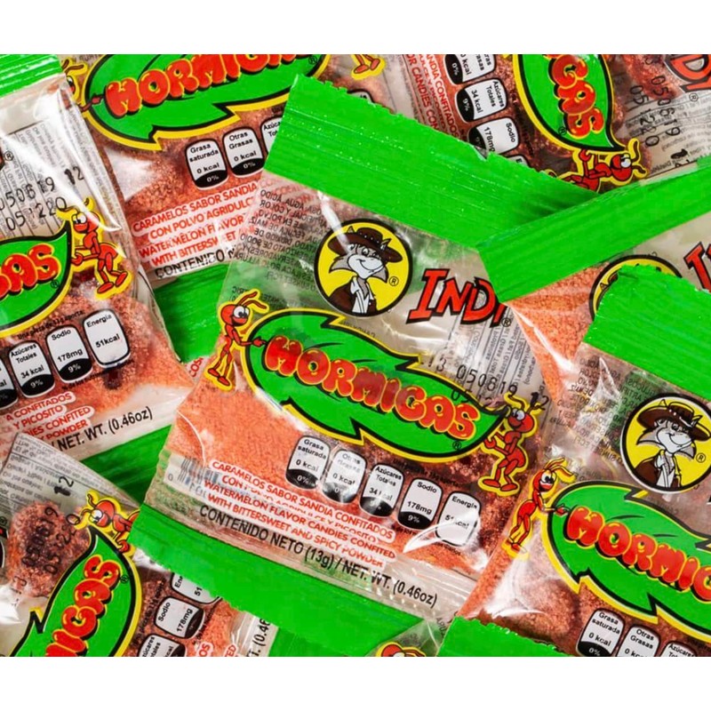 Indy Hormigas Watermelon Flavor Candies with Bittersweet and Spicy Powder