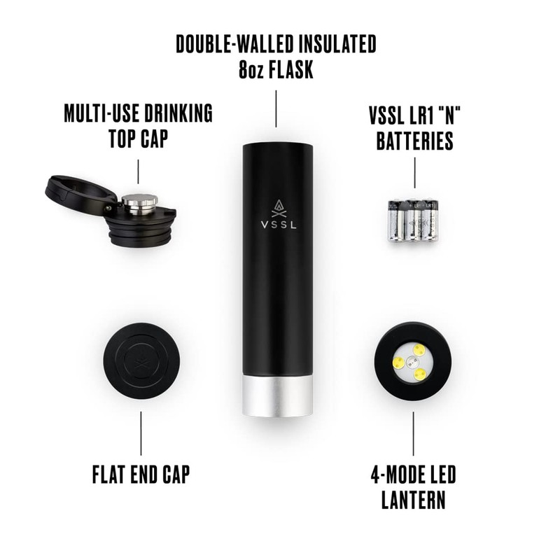 VSSL Insulated Flask with Light, 8 oz Double-Walled Vacuum Sealed