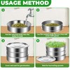 Abizarch 8.6" Sprouts Growing Kit, Stainless Steel Sprouting Kit, 3-Tier