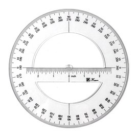 1Pc White 360 Degree Protractor Round Ruler Gauge Angular Drafting Tools Circle Protractor for School Education Office Classroom 6 Inch, Protractors, Writing and Correction Supplies