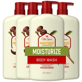 Old Spice 30 Fl Oz Body Wash Pack of 4 Shea Butter Long Lasting Fresh Scent