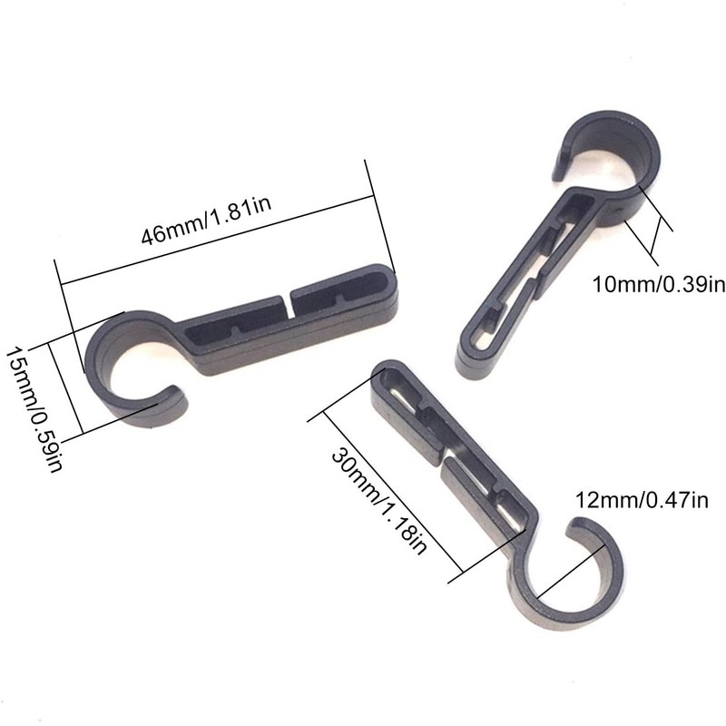 10pcs Black Hard Hat Headlamp Hooks - Hardhat Headlamp Clips