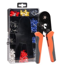 iCrimp Square Self-adjustable Wire Ferrule Crimping Tool for AWG23-7 Bootlace End-Sleeves Ferrule, Ratchet Crimper Kit (HSC8 6-4T)