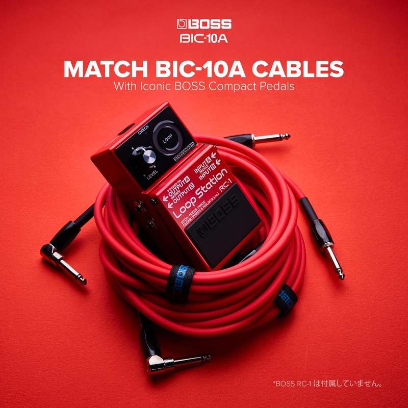 BOSS BIC-10A-BK Guitar Cable, Black, 9.8 ft (3 m), L-Shape,