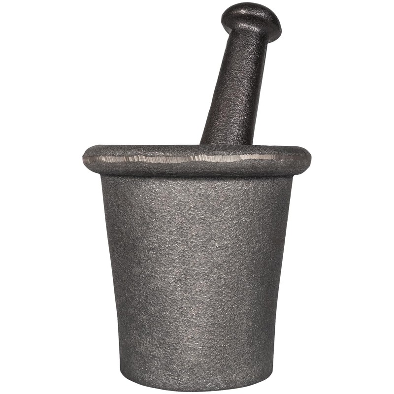 Cast Iron Mortar and Pestle Tool Set Rock-Ore Crusher Grinder