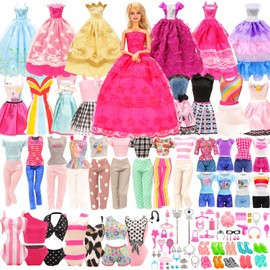Barwa 48 Accessories Selected Randomly for 11.5 Inch 30 cm: 2 Clothes + 2 Dresses + 2 Swimsuits + 2 Wedding Dresses + 30 Accessories + 10 PCS Shoes Doll NOT Included