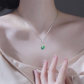 KZX Lily of the Valley Necklace Sterling Silver Lily of the Valley Pendant May Birth Flower Jewelry Gift for Women