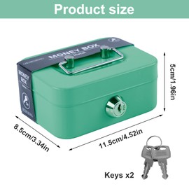 Cash Box Lockable Small Lockable Box Tills with Slot Cash Box Receipt Box with 2 Keys for Storing Change, Coins