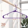 Clothes Hangers Plastic 20 Pack - Purple Plastic Hangers -