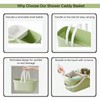 Plastic Shower Caddy Basket,Storage Basket with Handle Green