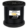 WRFDEC 100Ft 1/4" Black Vinyl Coated Wire Rope,7x19 Strand Aircraft