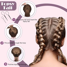 Lictin Hair Styling Set, Hair Design Styling Tools Accessories DIY Hair Accessories Hair Modelling Tool Kit Hairdresser Kit Set Magic Simple Fast Spiral Hair Braid Hair Braiding Tool