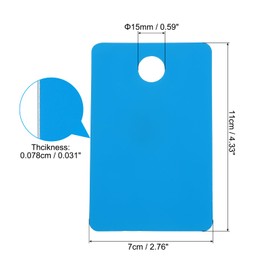 PATIKIL 2.76 x 4.33" PVC Blank Cards with Slot Punch on Short Side, 10 Pcs Punch Card Blank Credit Cards Plastic Photo ID Card for Business Office, Blue