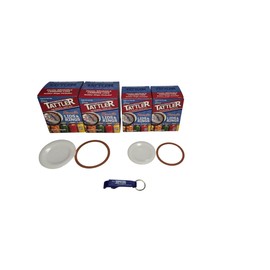 Tattler E-Z Seal Reusable Canning Lids and Rings Set, 2 Dozen Regular Mouth + 2 Dozen Wide Mouth, BPA Free, USA Made, Includes Free Jar Opener!