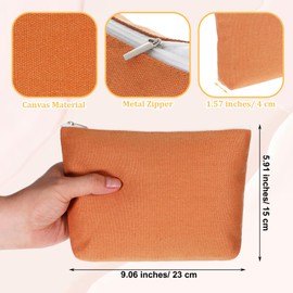 COMNICO 10 Pcs Makeup Bags Canvas Cosmetic Bag Bulk Craft Canvas Pencil Cases Colorful Travel Toiletry Makeup Pouch for Women Gifts Assorted Color 8.7 × 6.2 Inch