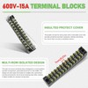 4sets 12 Position Electrical Terminal Block Strips，Dual Row Screw Terminals
