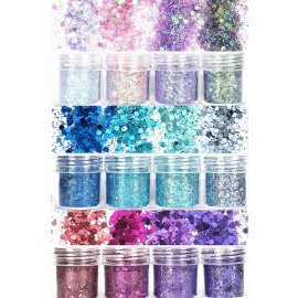 12 Lentejuelas Purpurina Decoración Uñas Ojos Cuerpo Cabello                                                                                          