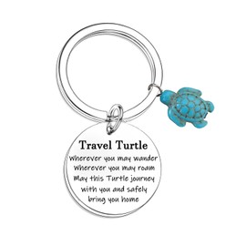 Travel Turtle Keychain Travel Gifts for Family Friends Turtle Gift Good Luck Charm Keyring Christmas Birthday Presents for Turtle Lovers