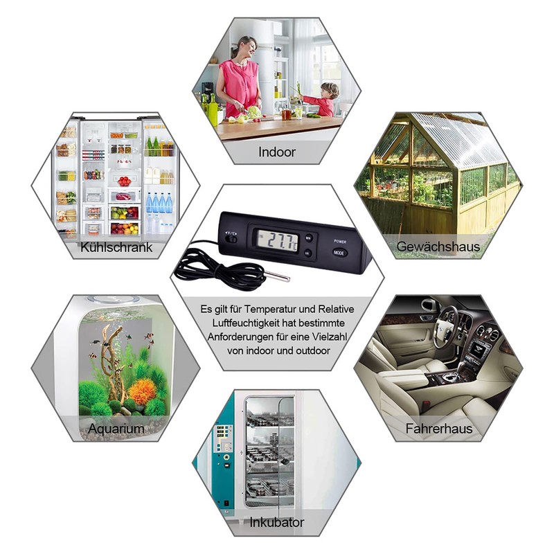 Digital LCD Temperature Meter, LCD Digital Kitchen Thermometer, Electronic Temperature