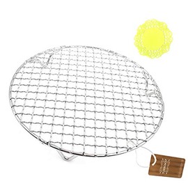 Turbokey Wire Steaming Cooling Rack and Baking Barbecue Rack with Legs Dia 8.9" Stainless Steel Cross Wire for Air Fryer Instant Pot Pressure Cooker Canning Dutch Oven (225mm/8.9")