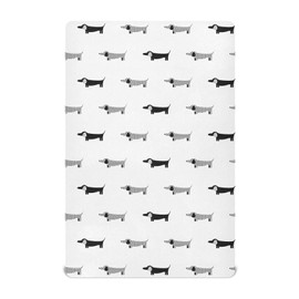 KICPOAY Fitted Crib Sheets Dachshund Black and White Dogs Stretchy Portable Playard Sheets for Baby Toddler, Breathable Soft Mini Crib Mattress 52 x 28 in for Boys and Girls