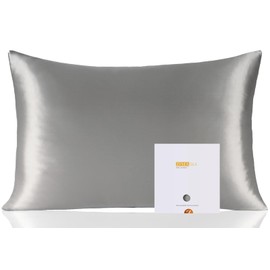 ZIMASILK 100% Silk Pillowcase for Hair and Skin – Double-Sided 19 Momme Silk 1 Piece, silver-grey, 40x80cm