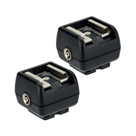 JJC Flash Hot Shoe Adapter with Sync Socket for Standard ISO Hot Shoe and for Sony Multi Interface Shoe MIS Shoe Flash (2 Pack)