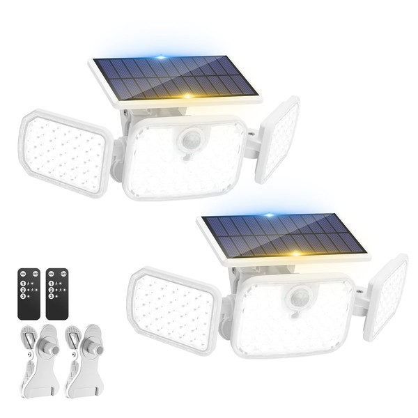 Peasur 2 Pack Clip on Solar Motion Lights Outdoor with