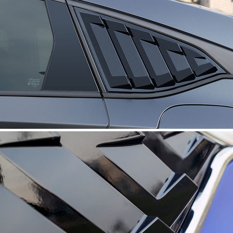 TLIFORT for Accord Glossy Black Window Scoops Louvers for Honda
