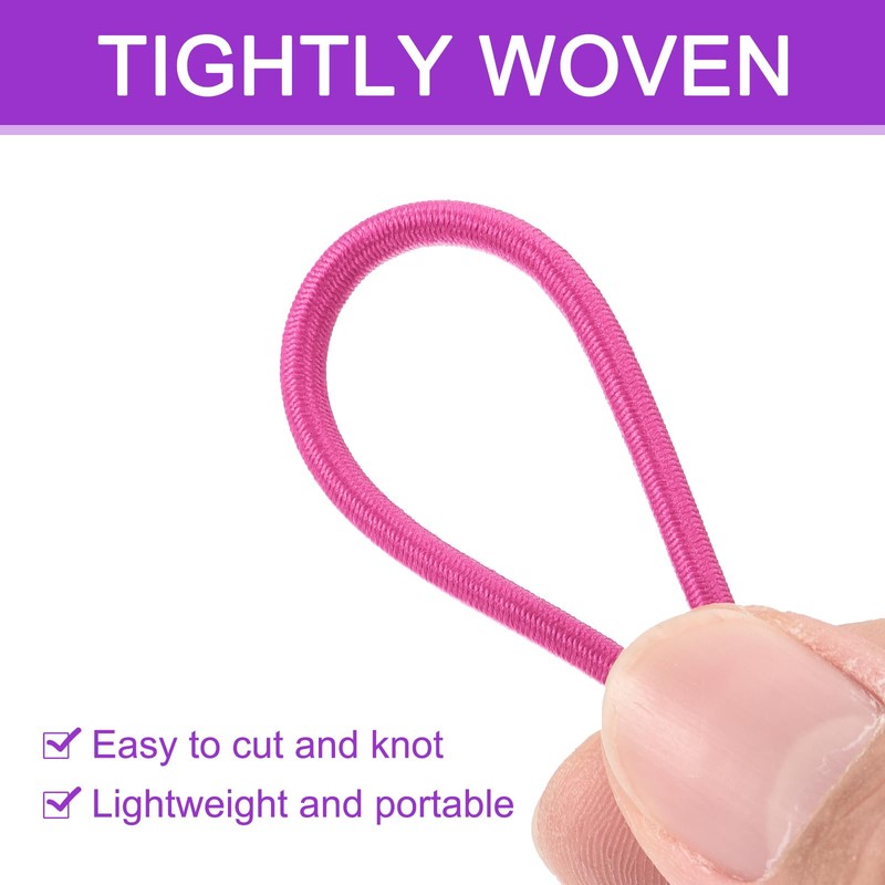DMiotech 1/8 Inch Shock Cord, 56 Feet Hot Pink Bungee
