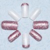 Handcess Square False Nails Medium White Pink Press on Nails