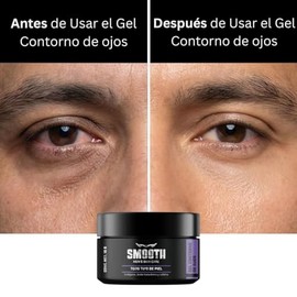 SMOOTH  Gel Contorno de Ojos para Hombre Reduce Ojeras, Bolsas y Arrugas, Hidratante, Antiedad con Niacinamida Cafeina Acido Hialuronico y Colageno...