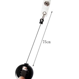 kuou 10 Pack Retractable Badge Holder, Retractable Keyring Lanyard Badge Reels Holder Set Extendable Belt Clips Heavy Duty Badge Tether Retractable Keychain for Lanyard Key Ring Id Card Holder(Black)