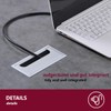 HOOZ 4 x Cable Grommet Desk, 160 cm Aluminium Cable