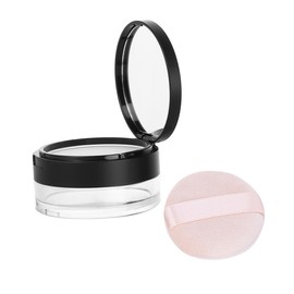 Minkissy Portable Elastic Mesh Powder Box Soft Fluffy Travel Container Toiletries Case for Makeup