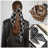 Deokke 2PC Scarf Silk Feeling Square Satin Headwear Hair Scarf