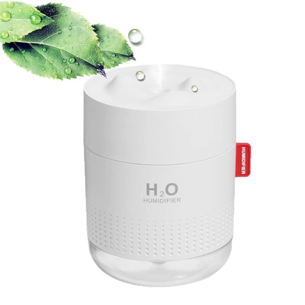 Plants Humidifier , Silent Portable Humildifier , 500ML Quiet Air Humidifier with Two Adjustable Mist Mode and with Night Light , Waterless Auto-Off , for Bedroom/Office/Baby Bedroom /Plants