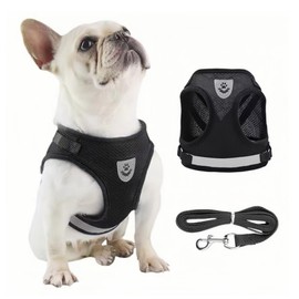 Adjustable Chest Harness, Dog Harness with Lead Reflective, Puppy Harness and Lead Sets, Dog Harness with Lead Reflective Adjustable Cat Vest for Small Medium Dogs Cats (S)