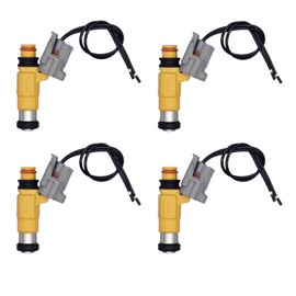 Auto Ocasión: Inyector de combustible Juego de 4 con conector coleta compatible con Marine Yamaha F150 fuera de borda 115HP 1997-2004 Mitsubishi Diamante Galant Montero Sport 3.5L 3.0L 2.4L V6 l4