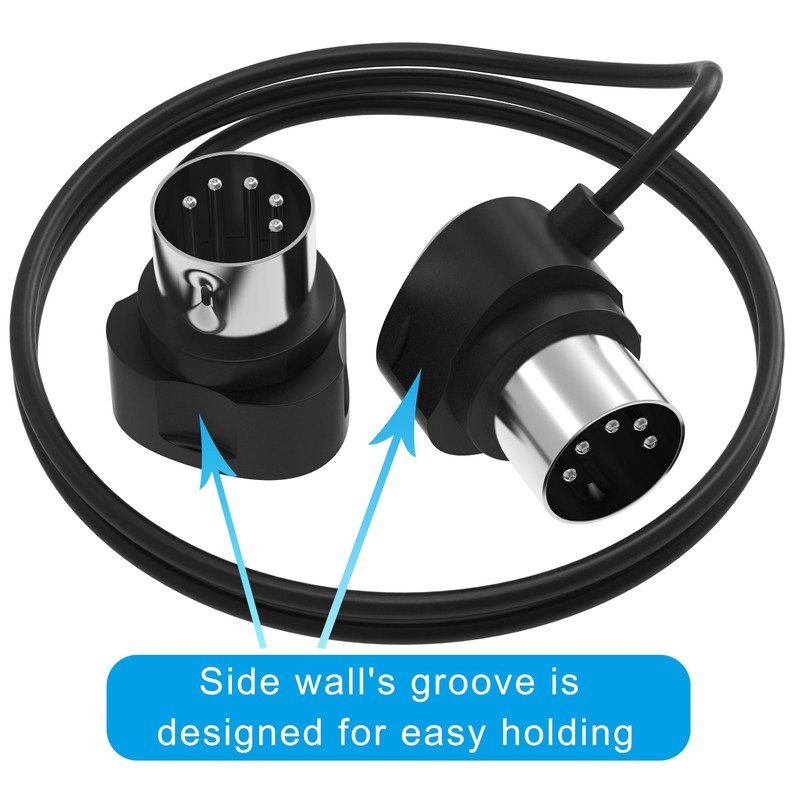 FORE 4-Pack 2-Feet/ 60cm 45-Degree Symmetry Angled MIDI Cable with