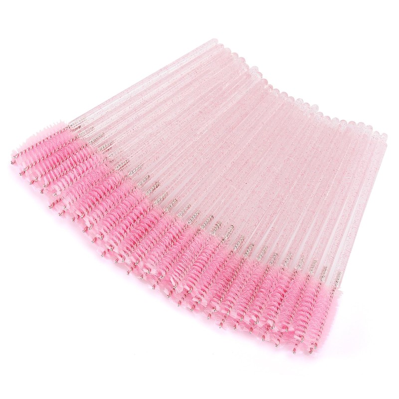Tbestmax 50 varillas de rímel desechables, cepillos de cristal para