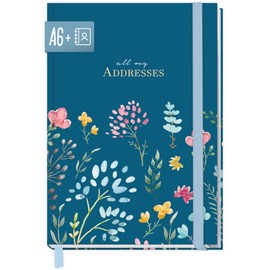 paper&you® Address Book A6+ with Index A-Z "Happy Flower" Book for Contacts, Birthdays & Passwords - Sustainable & Climate Friendly