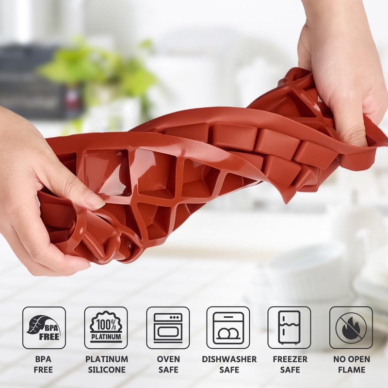 Puyeipt 2 PCS Square Silicone Caramel Molds, 40-Cavity Truffles Chocolate
