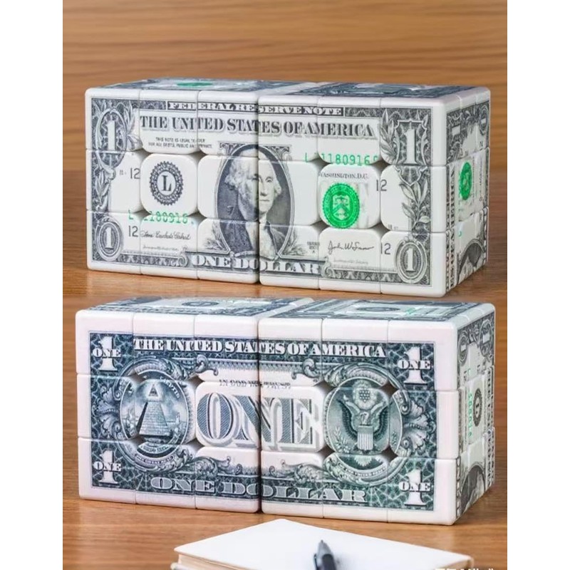 YILUYUANLANOPR Dollar Cube 3x3 Magic Cube US Dollar Bill Speed