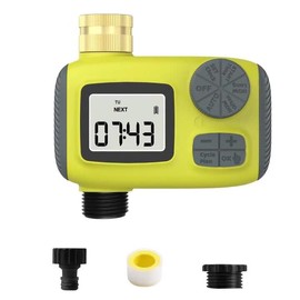 Hicello Watering Computer Programmable Drip Irrigation IP55 Waterproof with LCD Display and Brass Inlet