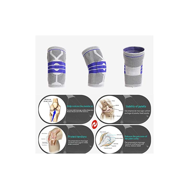 Knee Brace Compression Sleeve for Knee Pain Wraps Patella Stabilizer