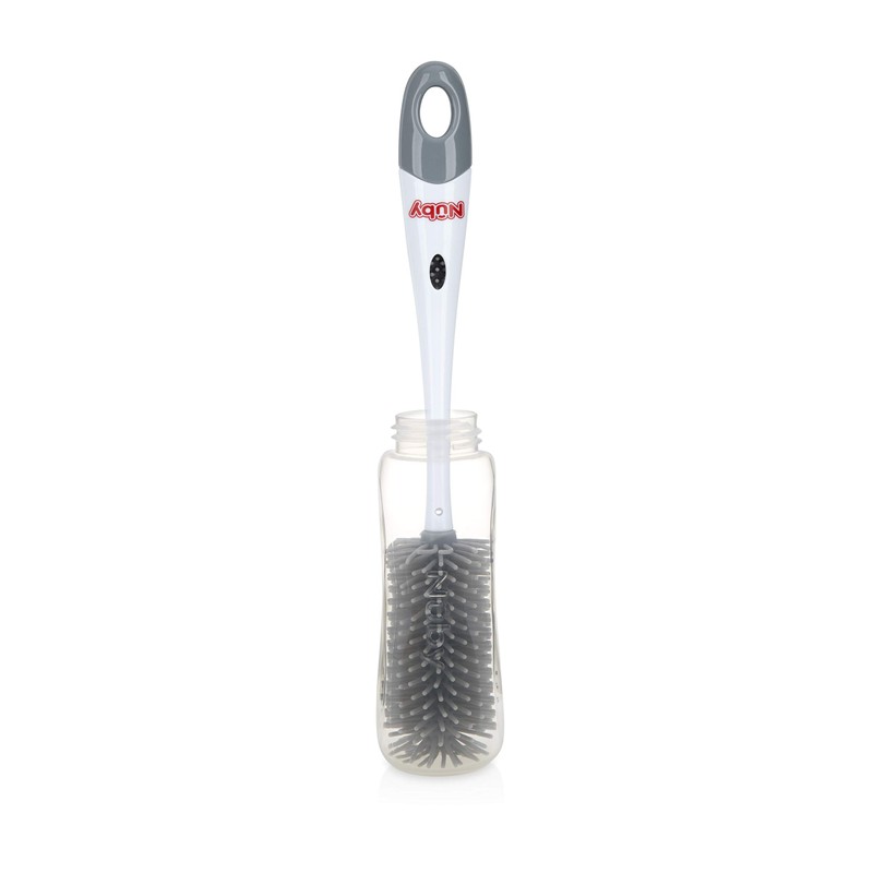 Nuby Escobillón De Silicón Con Dos Puntas Para Limpieza De