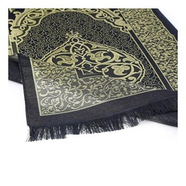 Xeyn Muslim Prayer Mat Rug - Full size, Light Weight, Prayer Mat, Prayer Rug, Travel Prayer Mat, Musalla, Janamaz (Black)